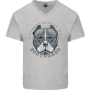 My American Bully is My Bodyguard Dog Mens V-Neck Cotton T-Shirt Sports Grey