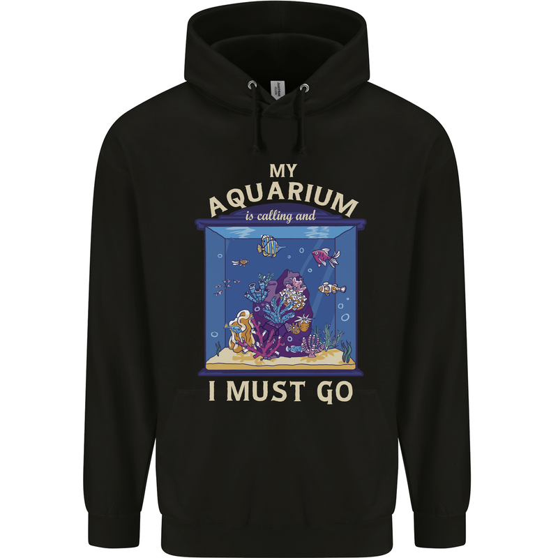 My Aquarium is Calling Tropical Fish Tank Childrens Kids Hoodie Black