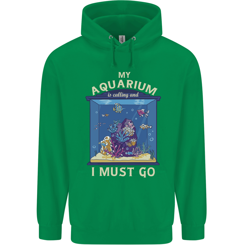 My Aquarium is Calling Tropical Fish Tank Childrens Kids Hoodie Irish Green