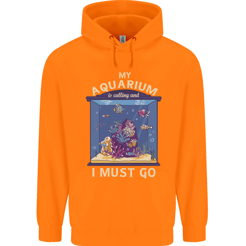 My Aquarium is Calling Tropical Fish Tank Childrens Kids Hoodie Orange