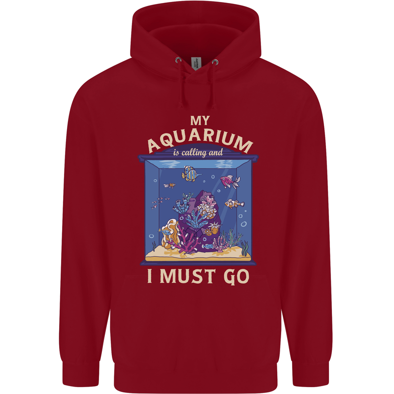 My Aquarium is Calling Tropical Fish Tank Childrens Kids Hoodie Red