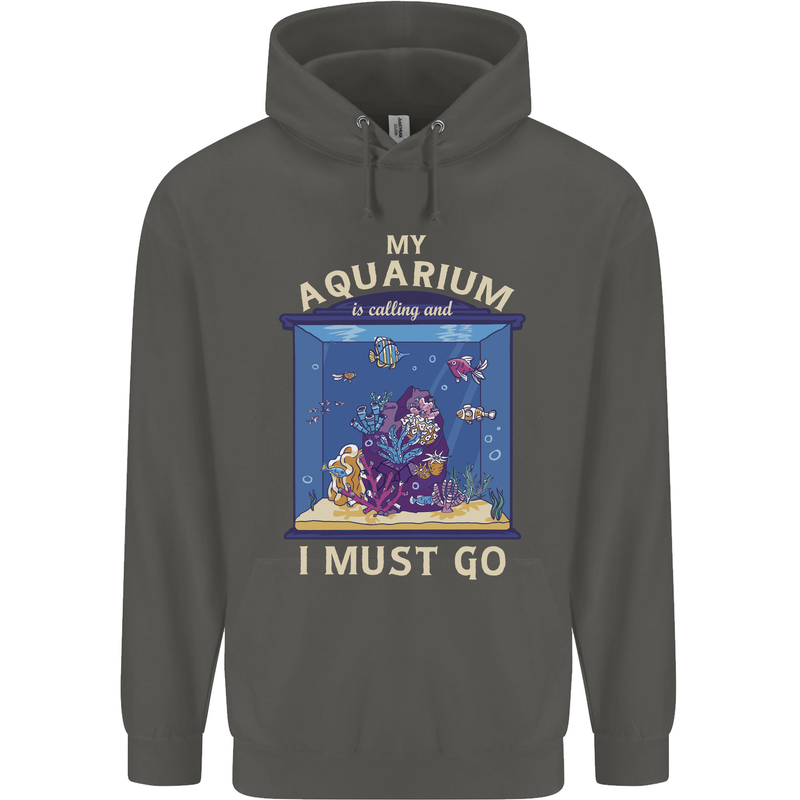 My Aquarium is Calling Tropical Fish Tank Childrens Kids Hoodie Storm Grey