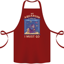 My Aquarium is Calling Tropical Fish Tank Cotton Apron 100% Organic Maroon