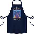 My Aquarium is Calling Tropical Fish Tank Cotton Apron 100% Organic Navy Blue