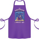 My Aquarium is Calling Tropical Fish Tank Cotton Apron 100% Organic Purple