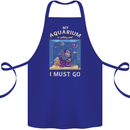 My Aquarium is Calling Tropical Fish Tank Cotton Apron 100% Organic Royal Blue