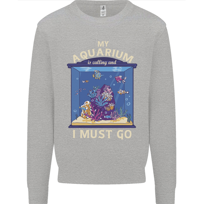 My Aquarium is Calling Tropical Fish Tank Kids Sweatshirt Jumper Sports Grey