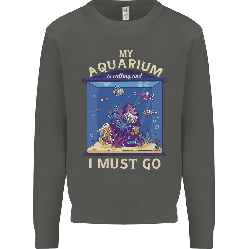 My Aquarium is Calling Tropical Fish Tank Kids Sweatshirt Jumper Storm Grey