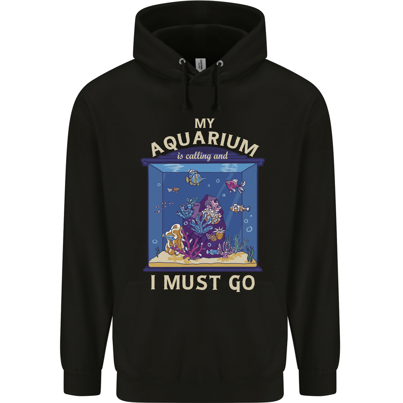 My Aquarium is Calling Tropical Fish Tank Mens 80% Cotton Hoodie Black