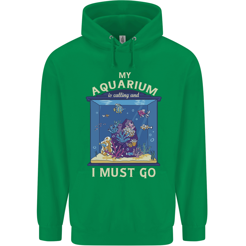 My Aquarium is Calling Tropical Fish Tank Mens 80% Cotton Hoodie Irish Green