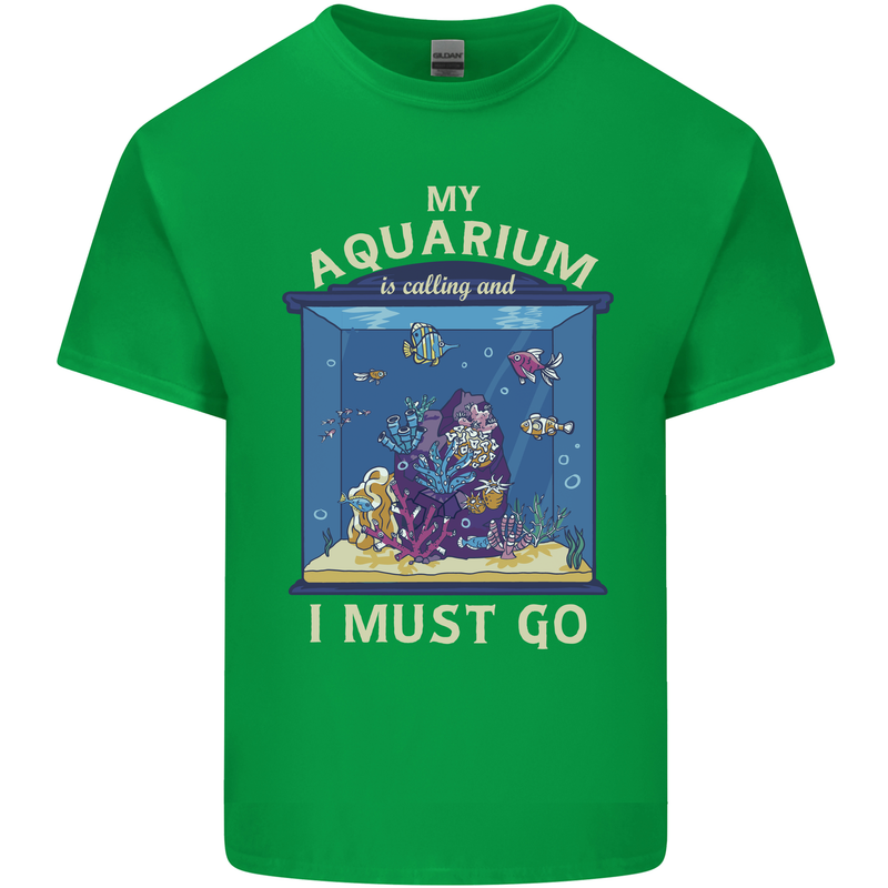 My Aquarium is Calling Tropical Fish Tank Mens Cotton T-Shirt Tee Top Irish Green