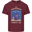 My Aquarium is Calling Tropical Fish Tank Mens Cotton T-Shirt Tee Top Maroon