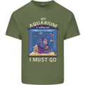 My Aquarium is Calling Tropical Fish Tank Mens Cotton T-Shirt Tee Top Military Green