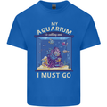 My Aquarium is Calling Tropical Fish Tank Mens Cotton T-Shirt Tee Top Royal Blue
