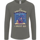 My Aquarium is Calling Tropical Fish Tank Mens Long Sleeve T-Shirt Charcoal