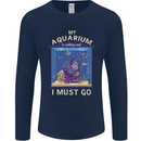 My Aquarium is Calling Tropical Fish Tank Mens Long Sleeve T-Shirt Navy Blue
