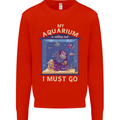 My Aquarium is Calling Tropical Fish Tank Mens Sweatshirt Jumper Bright Red