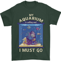 My Aquarium is Calling Tropical Fish Tank Mens T-Shirt 100% Cotton Forest Green