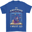 My Aquarium is Calling Tropical Fish Tank Mens T-Shirt 100% Cotton Royal Blue