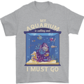 My Aquarium is Calling Tropical Fish Tank Mens T-Shirt 100% Cotton Sports Grey