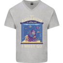 My Aquarium is Calling Tropical Fish Tank Mens V-Neck Cotton T-Shirt Sports Grey