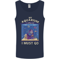 My Aquarium is Calling Tropical Fish Tank Mens Vest Tank Top Navy Blue