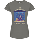 My Aquarium is Calling Tropical Fish Tank Womens Petite Cut T-Shirt Charcoal