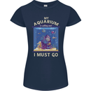 My Aquarium is Calling Tropical Fish Tank Womens Petite Cut T-Shirt Navy Blue