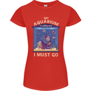 My Aquarium is Calling Tropical Fish Tank Womens Petite Cut T-Shirt Red