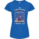 My Aquarium is Calling Tropical Fish Tank Womens Petite Cut T-Shirt Royal Blue