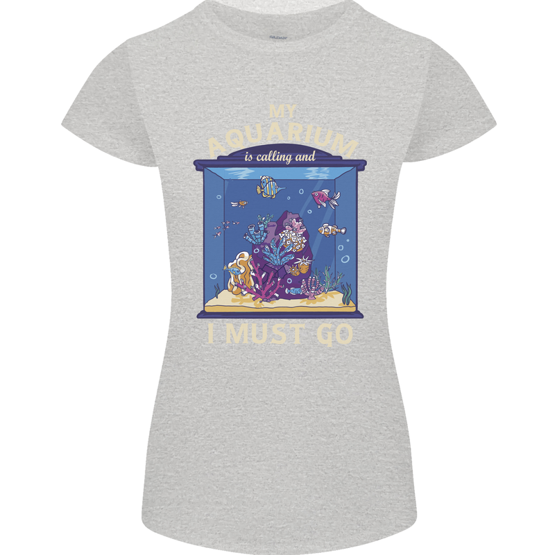 My Aquarium is Calling Tropical Fish Tank Womens Petite Cut T-Shirt Sports Grey