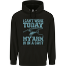 My Arm is in a Cast Funny Fishing Fisherman Mens 80% Cotton Hoodie Black