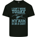 My Arm is in a Cast Funny Fishing Fisherman Mens Cotton T-Shirt Tee Top Black