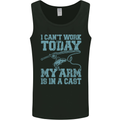 My Arm is in a Cast Funny Fishing Fisherman Mens Vest Tank Top Black