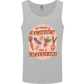 My Bodys a Garden Not a Graveyard Vegan Mens Vest Tank Top Sports Grey