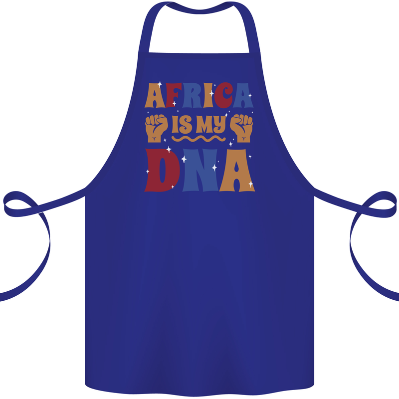 My DNA Juneteenth Black Lives Matter African Cotton Apron 100% Organic Royal Blue