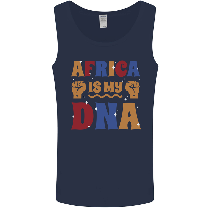 My DNA Juneteenth Black Lives Matter African Mens Vest Tank Top Navy Blue