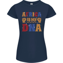 My DNA Juneteenth Black Lives Matter African Womens Petite Cut T-Shirt Navy Blue