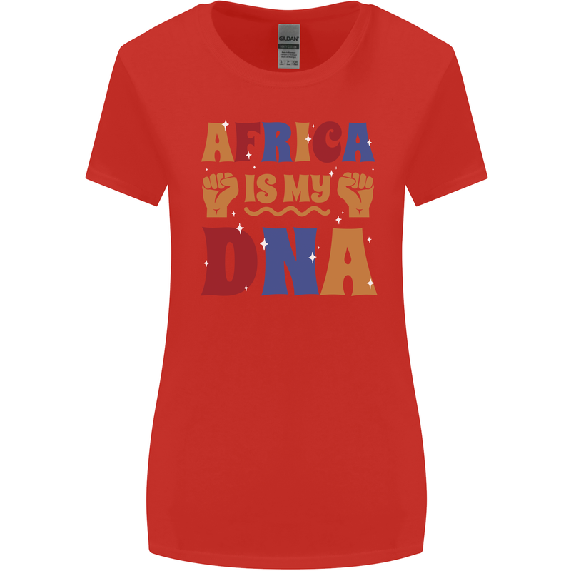 My DNA Juneteenth Black Lives Matter African Womens Wider Cut T-Shirt Red