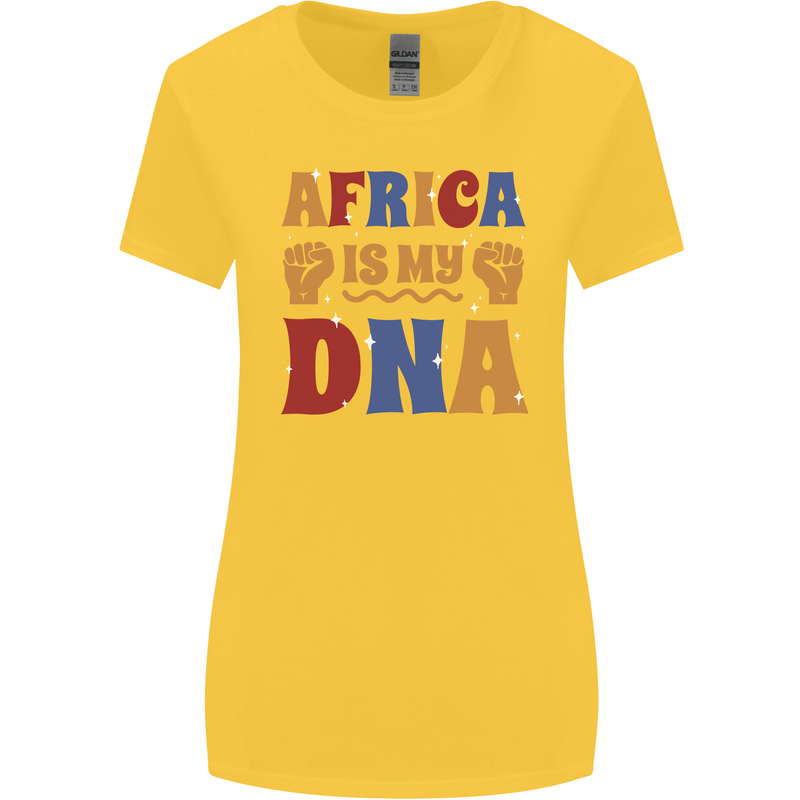 My DNA Juneteenth Black Lives Matter African Womens Wider Cut T-Shirt Yellow