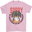 My Dachshund Ate My Homework Funny Dog Mens T-Shirt 100% Cotton Light Pink