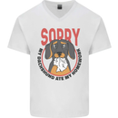 My Dachshund Ate My Homework Funny Dog Mens V-Neck Cotton T-Shirt White