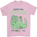 My Dinosaur Ate Your Unicorn T-Rex Funny Mens T-Shirt 100% Cotton Light Pink