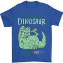 My Dinosaur Ate Your Unicorn T-Rex Funny Mens T-Shirt 100% Cotton Royal Blue