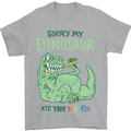 My Dinosaur Ate Your Unicorn T-Rex Funny Mens T-Shirt 100% Cotton Sports Grey