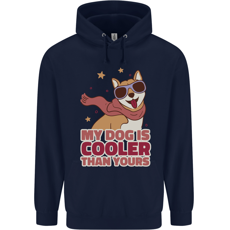 My Dog is Cooler Than Your Dog Shiba Inu Mens 80% Cotton Hoodie Navy Blue