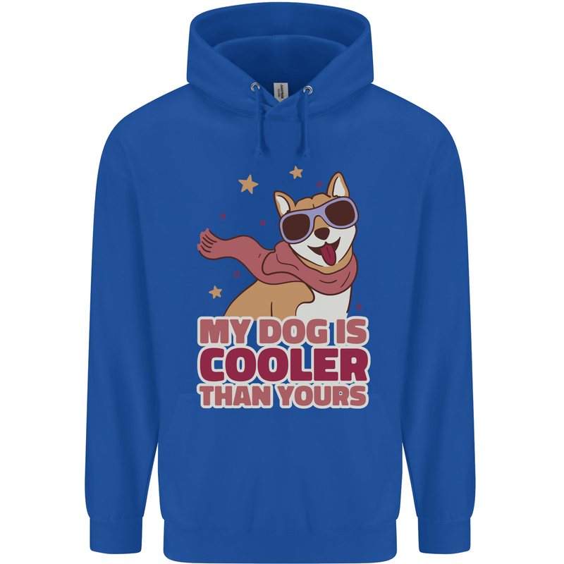 My Dog is Cooler Than Your Dog Shiba Inu Mens 80% Cotton Hoodie Royal Blue