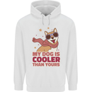 My Dog is Cooler Than Your Dog Shiba Inu Mens 80% Cotton Hoodie White