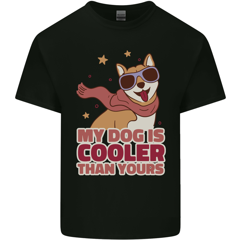 My Dog is Cooler Than Your Dog Shiba Inu Mens Cotton T-Shirt Tee Top Black