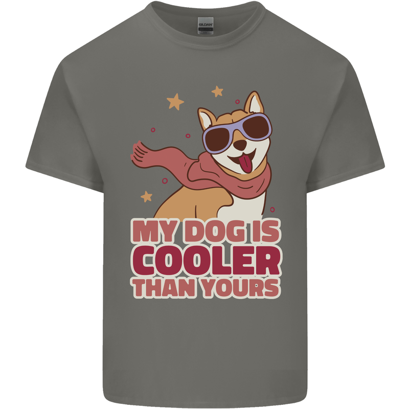 My Dog is Cooler Than Your Dog Shiba Inu Mens Cotton T-Shirt Tee Top Charcoal